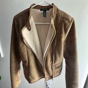 Ralph Lauren Tan Teddy Bomber Jacket✨